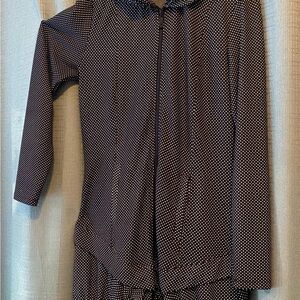 Black and White Polka Dot Zip-Up Jacket